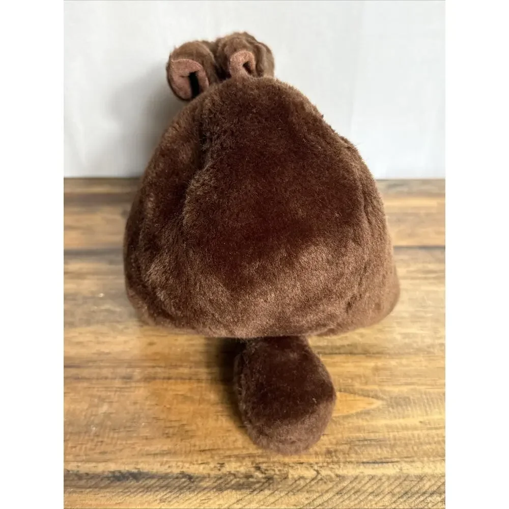 Vintage Puppet Toy Bunny Rabbit Velvet Stable Dark Brown Plush Animal 11